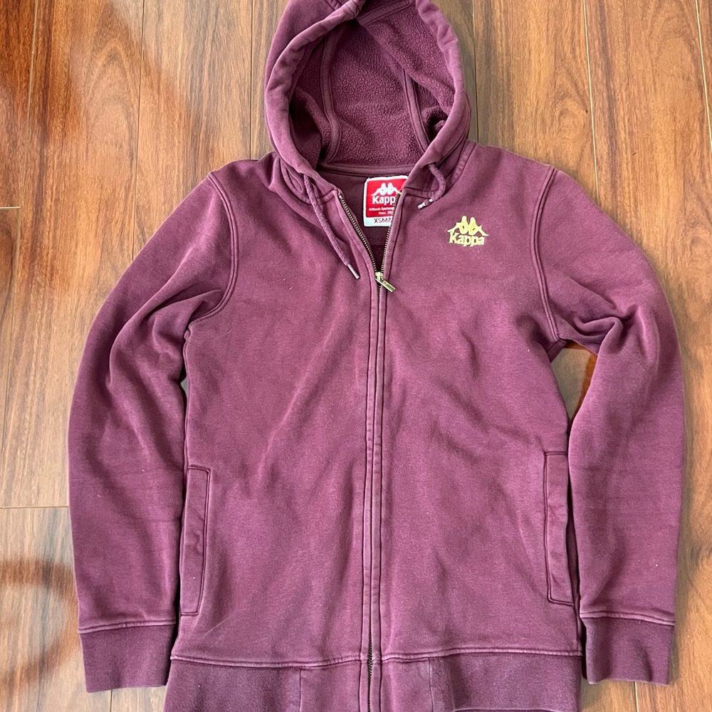 Kappa Zip front Hoodie burgundy XS